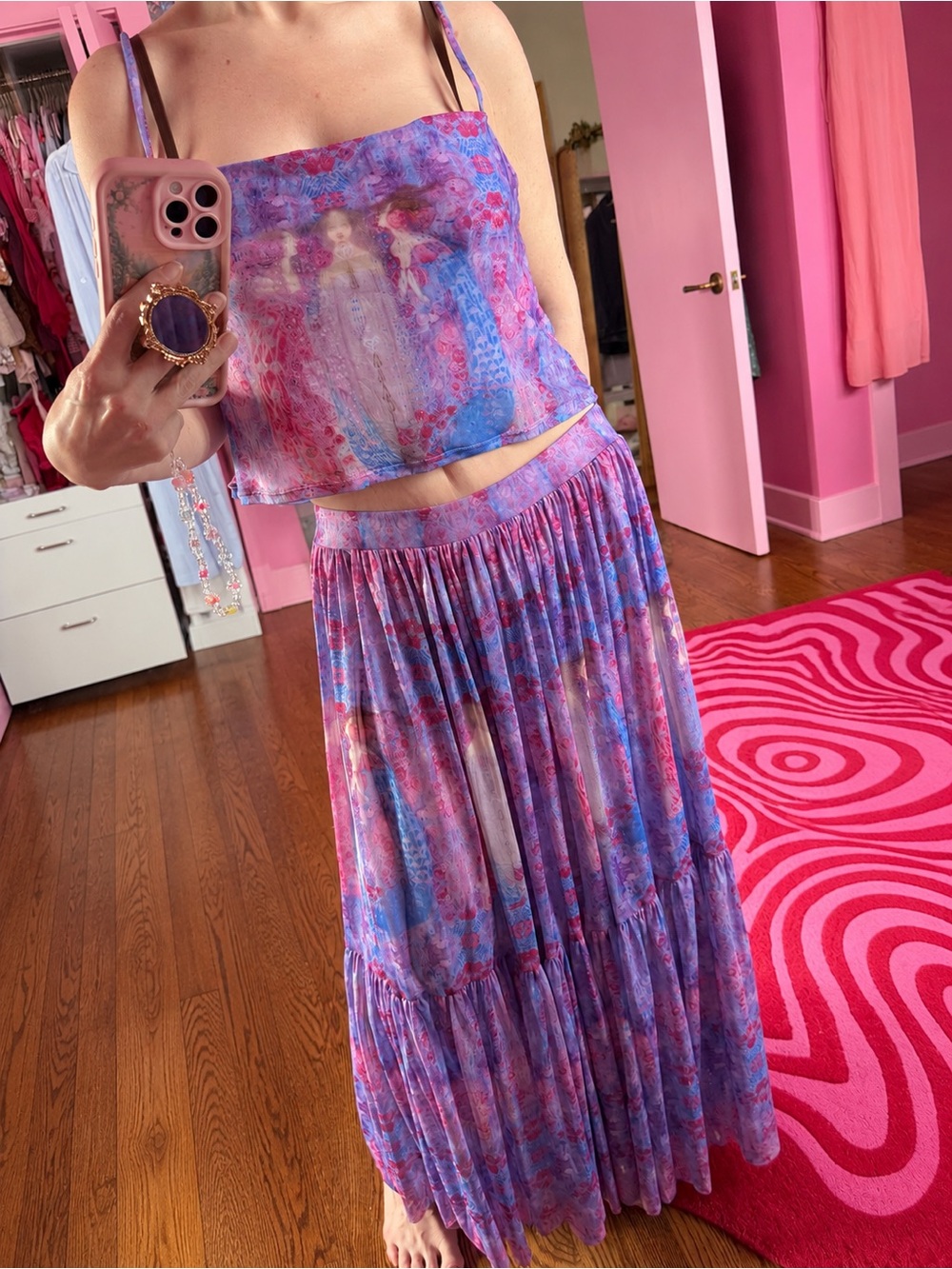 Blackmilk The Three Perfumes Cami and  Midaxi Skirt 2 Piece Set L
